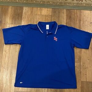 KU Adidas Royal Blue Polo Shirt